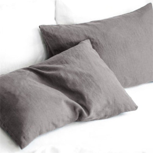 Dark Grey Linen Pillowcases | Upgrade your bedding with our high-quality linen pillowcases and experience the luxury of natural linen every night. Order now and transform your bedroom into a cozy and stylish haven.