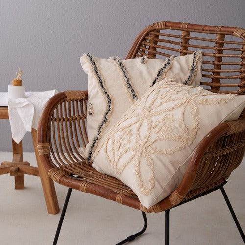 Linen blend pillow shams | With its neutral color and bohemian vibe, it's perfect for any decor style, from modern and minimalist to rustic and eclectic.