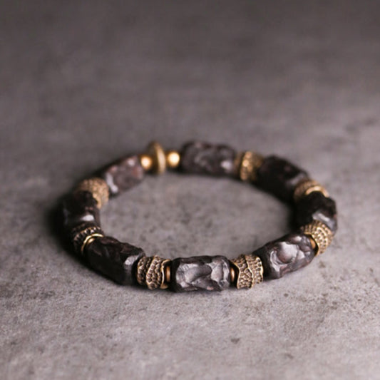 Rustic Ebony wood and copper bracelet 