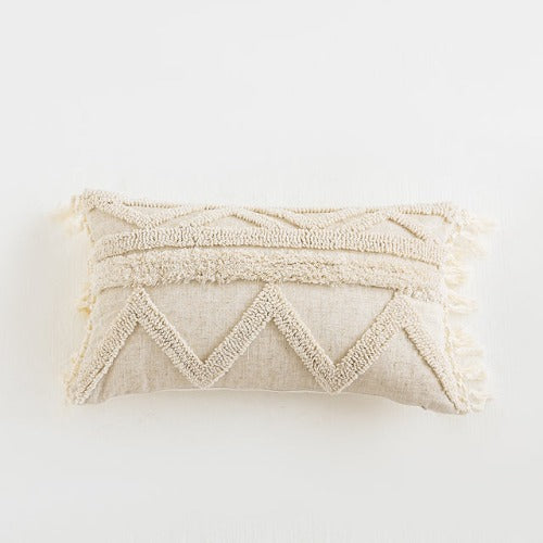 lambar linen pillow cover | The tufted design of the pillow adds depth and texture to your space, while the tassels provide a playful and whimsical touch. Whether you use it to add a pop of color to your couch or to create a cozy corner in your bedroom, this tufted throw pillow is a must-have for any stylish and comfortable living space.
