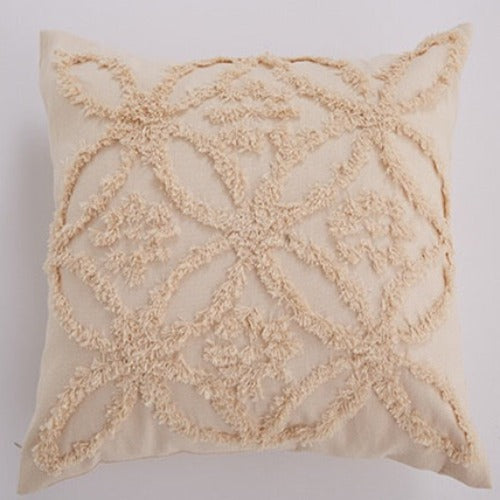 Natural cotton linen pillow case | With its neutral color and bohemian vibe, it's perfect for any decor style, from modern and minimalist to rustic and eclectic.