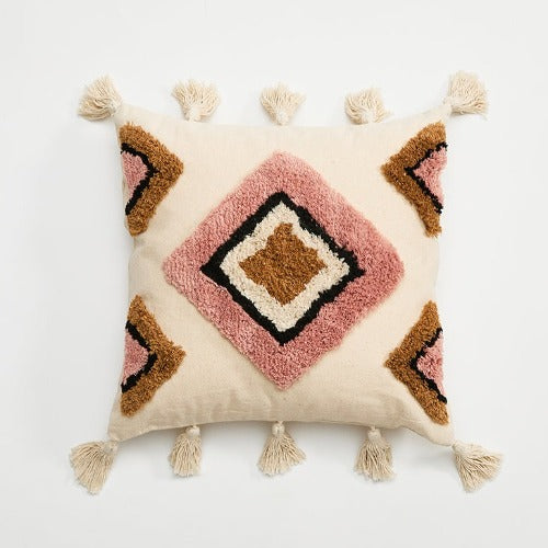 Midwest Style Tufted Throw Pillow Cushion Cover | Rustic Home Decor
