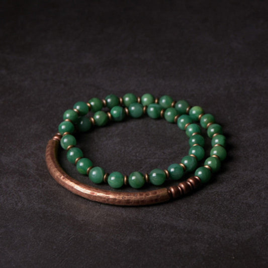 Elegant Copper Bracelet with stunning natural jasper beads. This bracelet is a unique fusion of natural beauty and artisanal craftsmanship